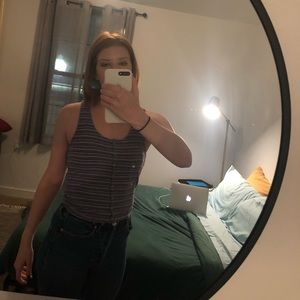 Blue Striped Croptop